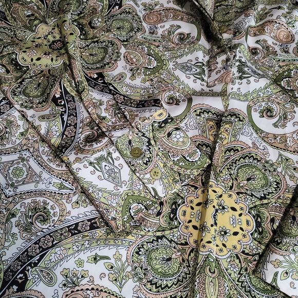 Maison d' Amelie Elegant Paisley Silklike Blouse Size Medium - Picture 7 of 13